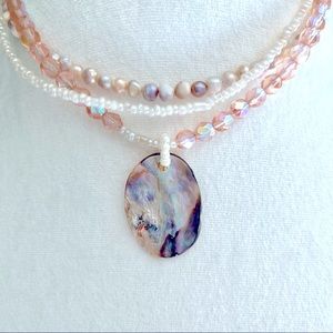 Pretty pink and white necklace